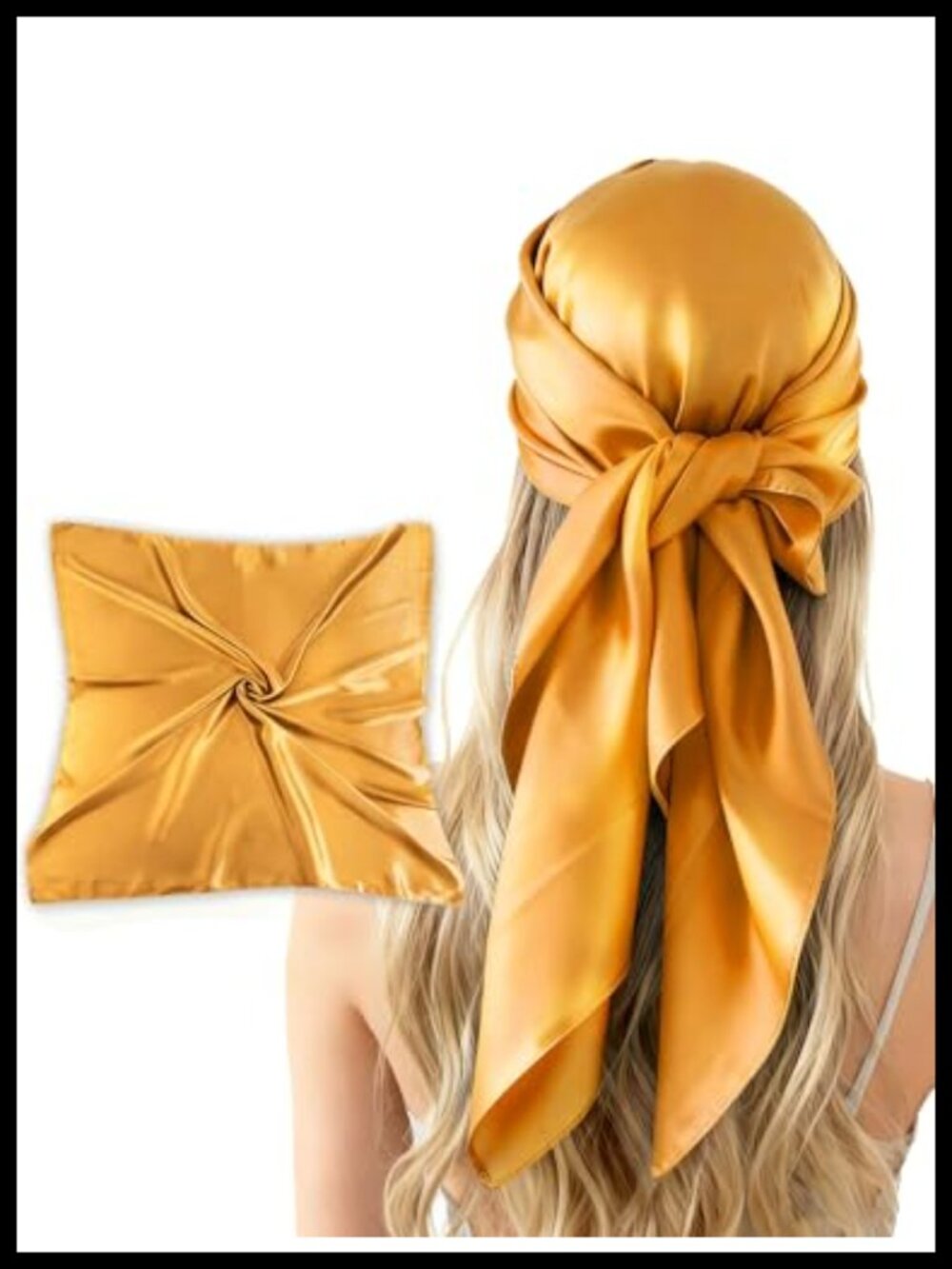 Large Satin Silk Feel Square Scarf 35 inch Hair Bandana Wrap Shawl